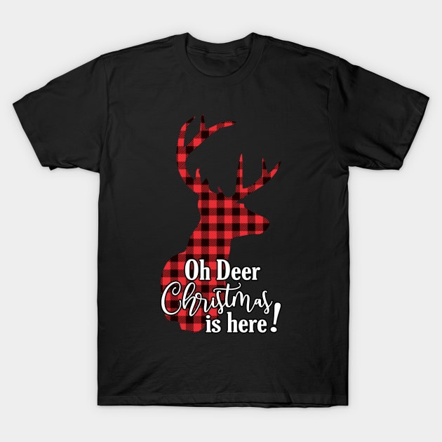 Oh Deer Christmas Is Here T-Shirt by TLSDesigns